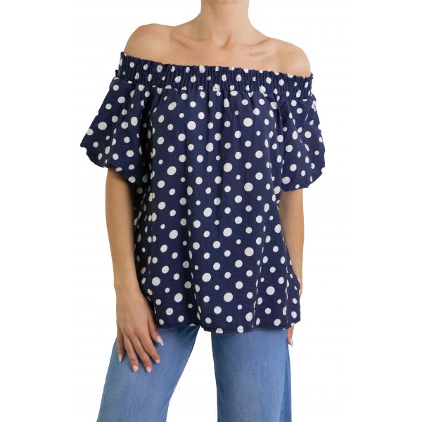 Maglia con elastico con pois